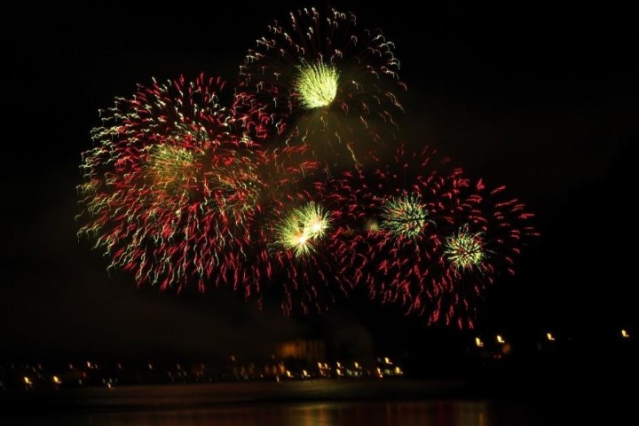 fireworks over water