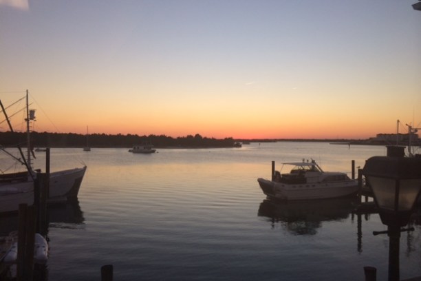 sunset over water