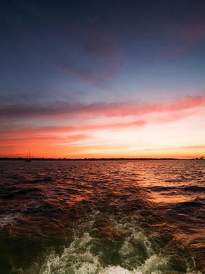 sunset over water