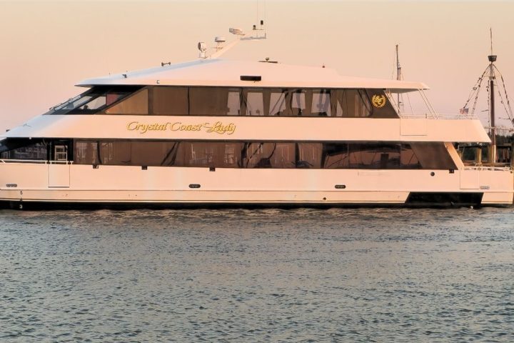 a boat parked next to a body of water